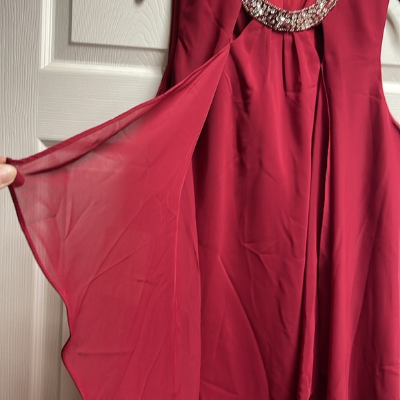 TS Couture Sheath Chiffon Sleeveless Midi Dress Size 14 NWT - Picture 11 of 15